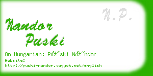 nandor puski business card